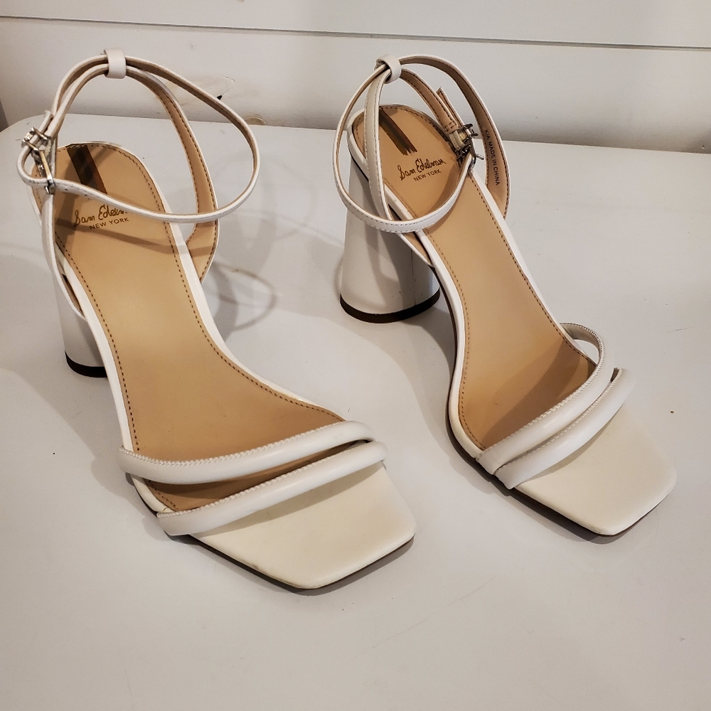 Sam Edelman White Strappy Heels